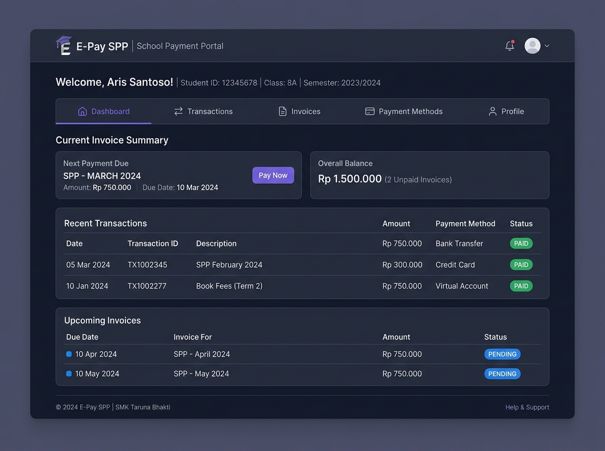 E-Pay SPP System Dashboard